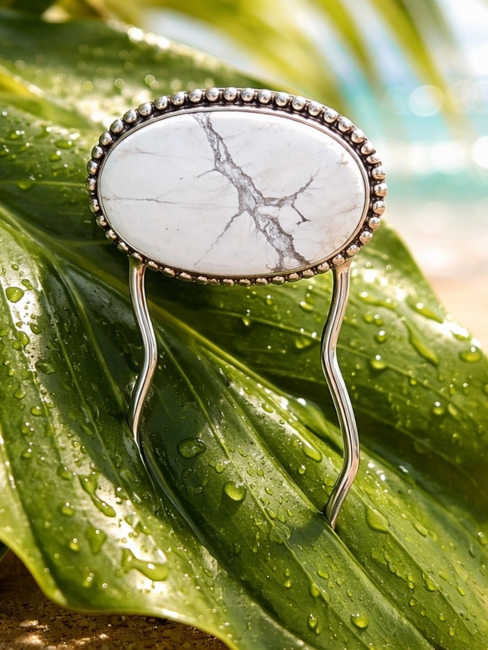 NEW! Howlite Hair Fork - Picture 2 of 10